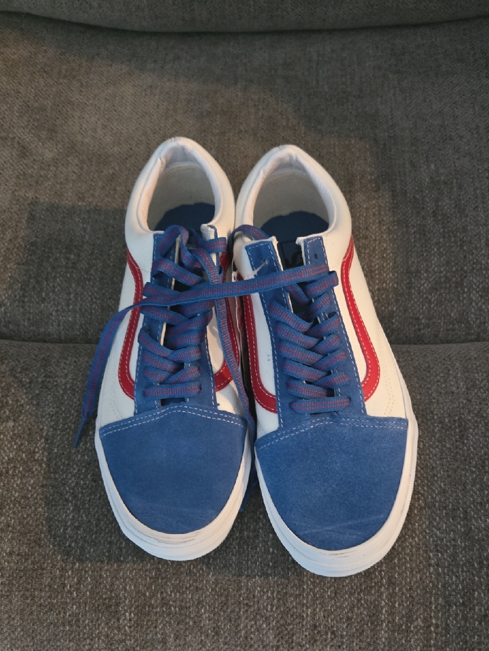 Vans Women's Low-Top Sneakers in Blue, White & Red